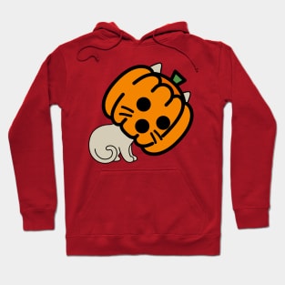 Surprised Pumpkin Mask Cat Hoodie